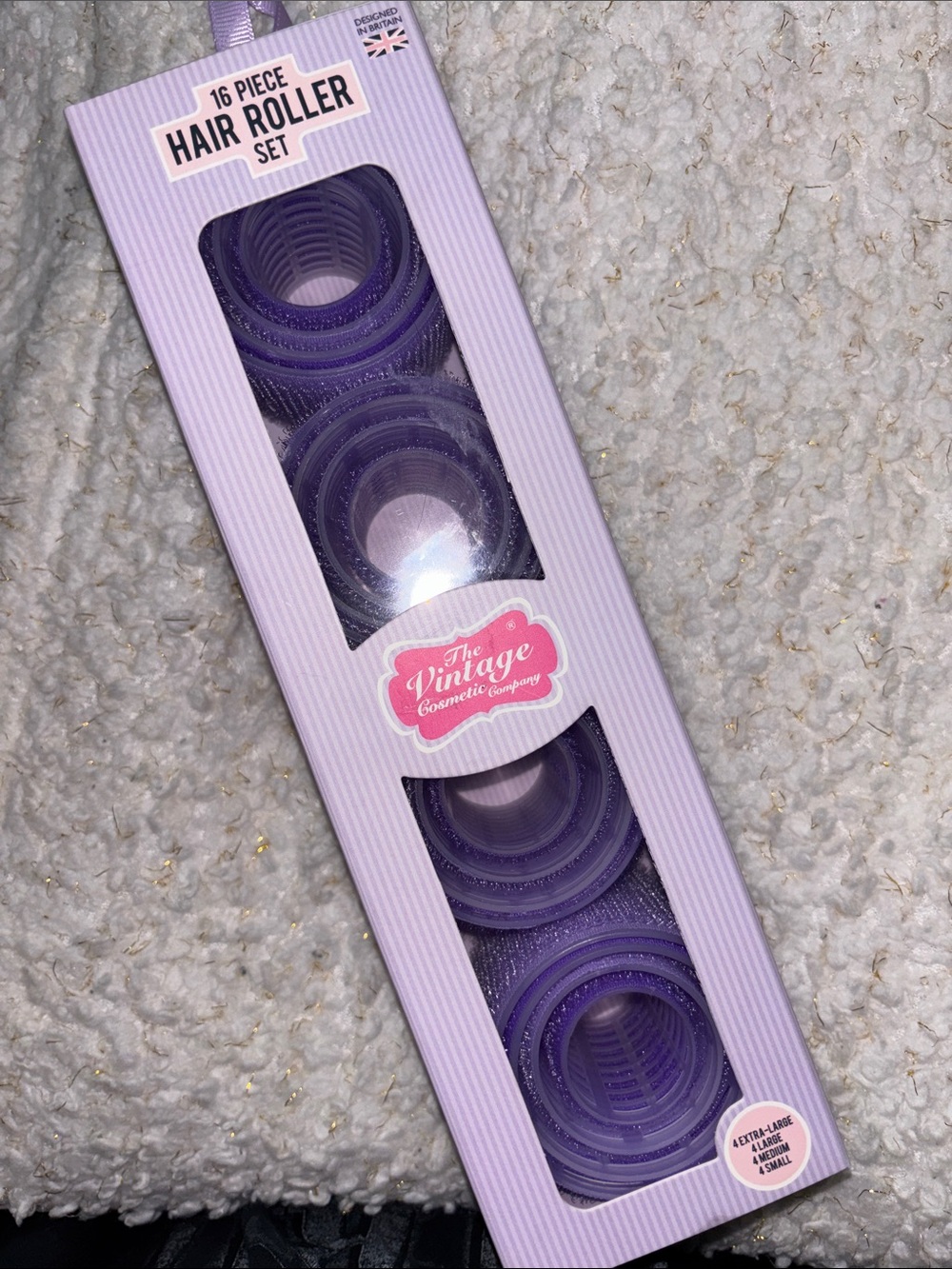 The Vintage Cosmetic Company 16-Piece Purple Hair Roller Set
